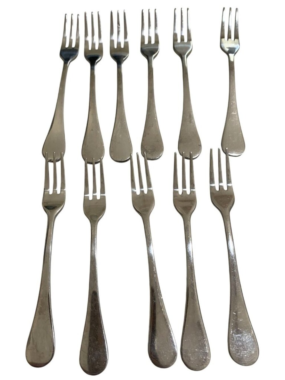 Set Of 11 Cambridge Silversmiths CHARM Seafood Cocktail Forks 5" Silver Finish